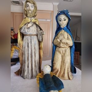 Vintage Paper Mache Nativity Japan very rare